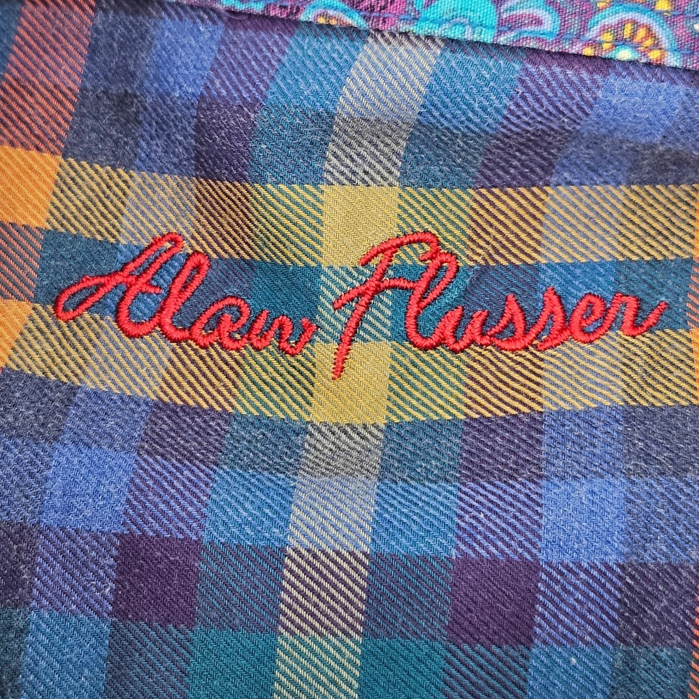 Alan‎ Flusser Men's Long Sleeve Plaid Button-Down Shirt - Picture 5 of 10